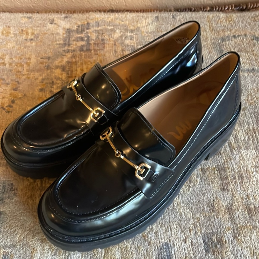 Sam Edelman Black Chunky Loafers